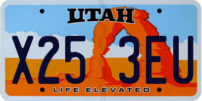 UT license plate X253EU