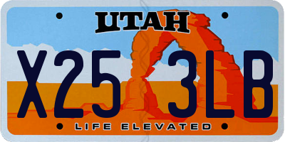 UT license plate X253LB