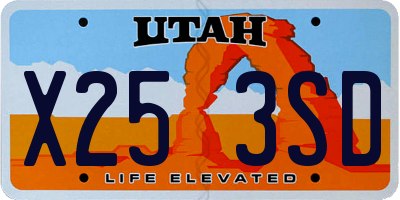 UT license plate X253SD