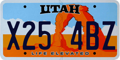 UT license plate X254BZ