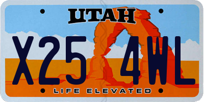 UT license plate X254WL
