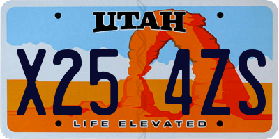 UT license plate X254ZS