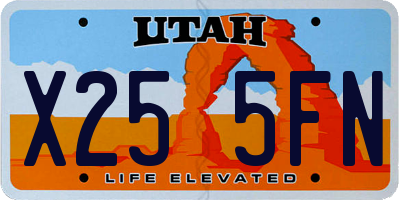 UT license plate X255FN