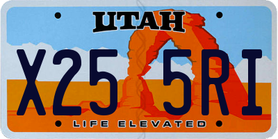 UT license plate X255RI