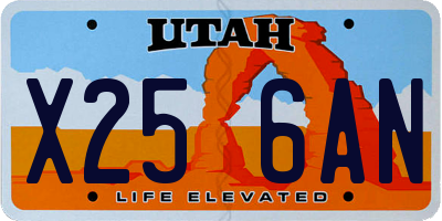 UT license plate X256AN