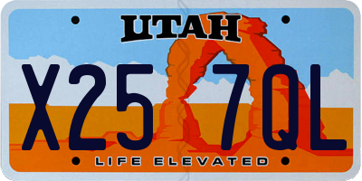 UT license plate X257QL