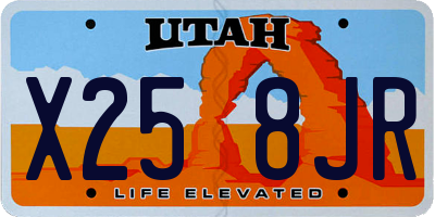 UT license plate X258JR
