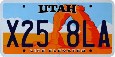 UT license plate X258LA