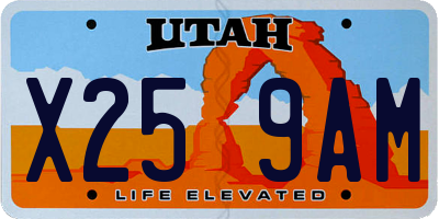 UT license plate X259AM