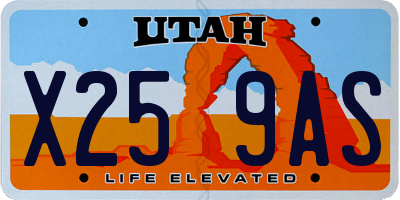 UT license plate X259AS