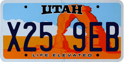UT license plate X259EB