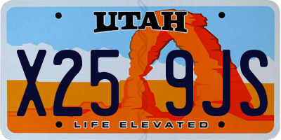 UT license plate X259JS
