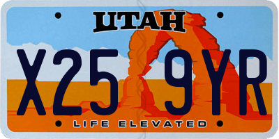 UT license plate X259YR