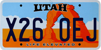 UT license plate X260EJ