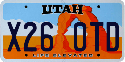 UT license plate X260TD