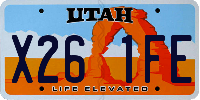 UT license plate X261FE