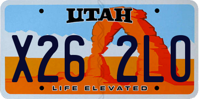 UT license plate X262LO