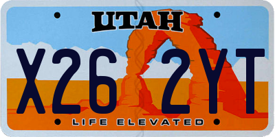 UT license plate X262YT