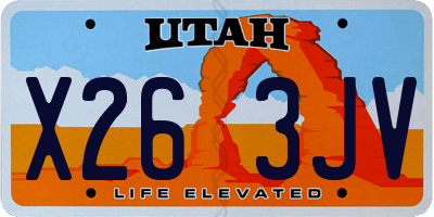 UT license plate X263JV