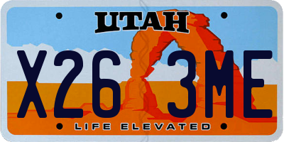 UT license plate X263ME