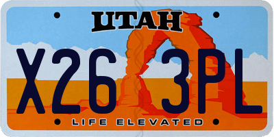 UT license plate X263PL