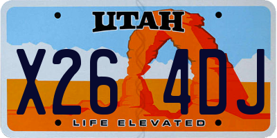 UT license plate X264DJ