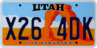 UT license plate X264DK