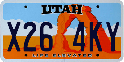 UT license plate X264KY