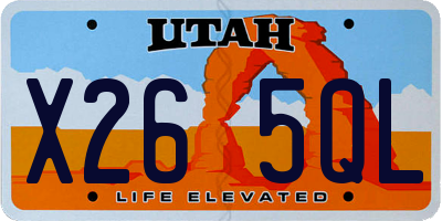 UT license plate X265QL