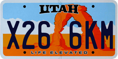 UT license plate X266KM