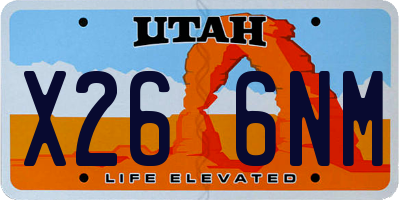 UT license plate X266NM