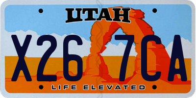 UT license plate X267CA