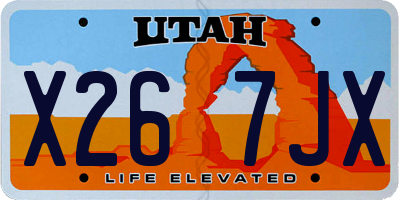 UT license plate X267JX