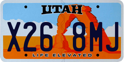 UT license plate X268MJ