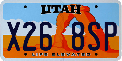 UT license plate X268SP