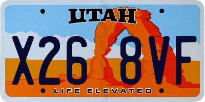 UT license plate X268VF