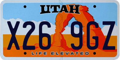 UT license plate X269GZ