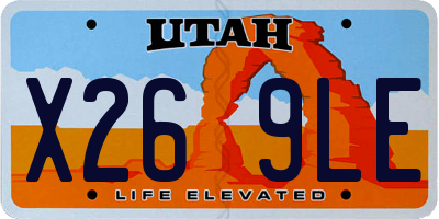 UT license plate X269LE
