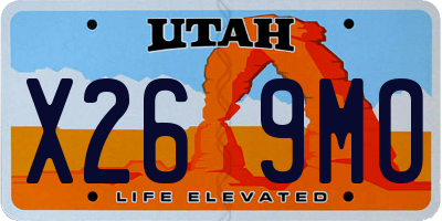 UT license plate X269MO