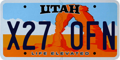 UT license plate X270FN