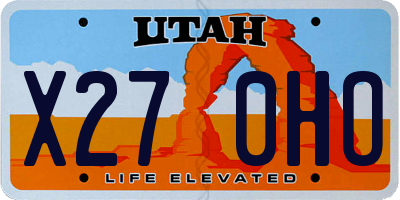 UT license plate X270HO
