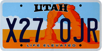 UT license plate X270JR