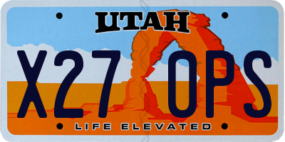 UT license plate X270PS