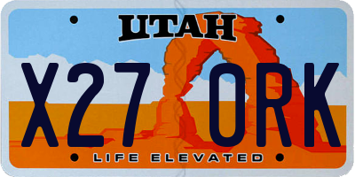 UT license plate X270RK