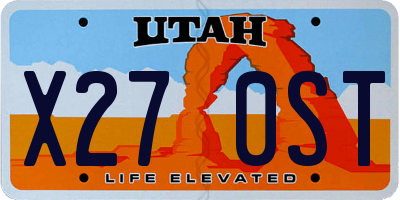 UT license plate X270ST