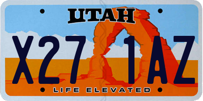 UT license plate X271AZ