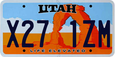 UT license plate X271ZM