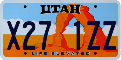 UT license plate X271ZZ