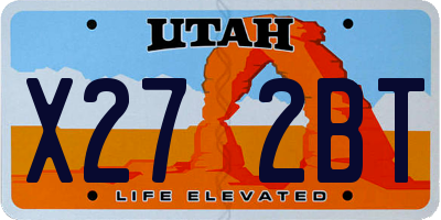 UT license plate X272BT