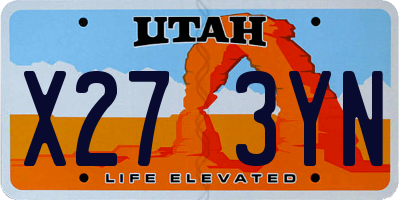 UT license plate X273YN
